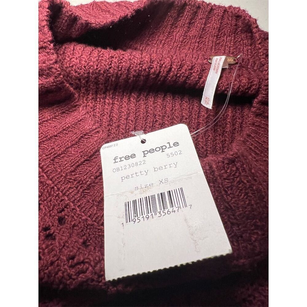 Free People Harper Knit Cardigan Sweater XS Maroon Long Sleeve Casual - Picture 9 of 12